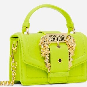 Versace Jeans Collection Lime Bag with Gold Accents authentic and brand new